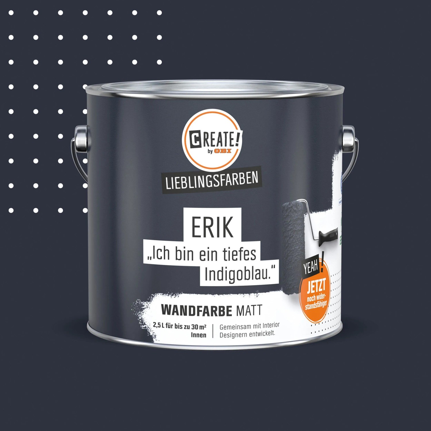 CREATE! by OBI Wandfarbe Lieblingsfarbe Erik Indigoblau Matt 2,5,
