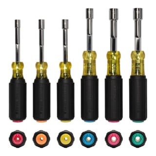 Klein Tools Steckschlüssel-Schraubendreher Set 6-tlg metrisch hohl farbcodiert