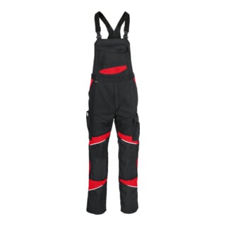 KÜBLER Latzhose ACTIVIQ cotton+ schwarz/mittelrot 28