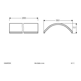 EVN Profil-Abdeckung KAMHR200 opal 200cm