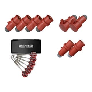 MENNEKES Aktionspaket 12153 16A 5p 400V IP54 Stecker Kupplung Phasenwender inkl. Steeldarts