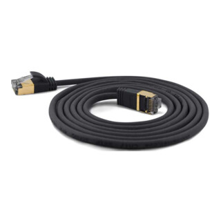 wantec SSTP-Patchkabel Cat.6A 5,0m schwarz 4mm Steckverbinder