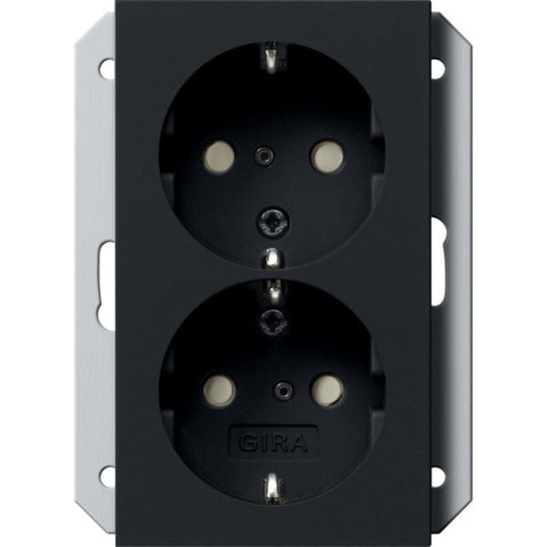 Gira Schuko-Steckdose 2f. schwarz UP-Dose 2731005