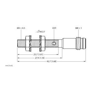 turck Sensor induktiv BI1-EG05-AP6X-V1331 Edelstahl M5 x 0,5 1mm Schaltabstand PNP-Ausgang DC 10-30V