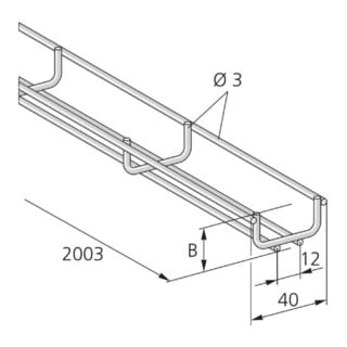pflitsch Gitterkanal GK 40x20 V2A 3mm 2004mm
