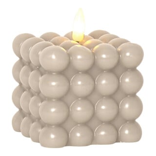 Star LED-Wachskerze 7,5 x 9,5 cm beige 061-51