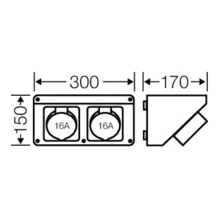 Hensel Connection Box 2xCEE 16A 5p 400V 6h CB 11