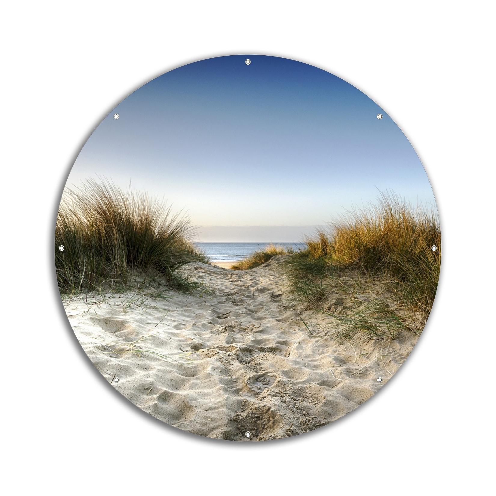 Wallario Gartenposter ca. 80 x 120 cm Weg durch die Dünen zum Strand am Meer