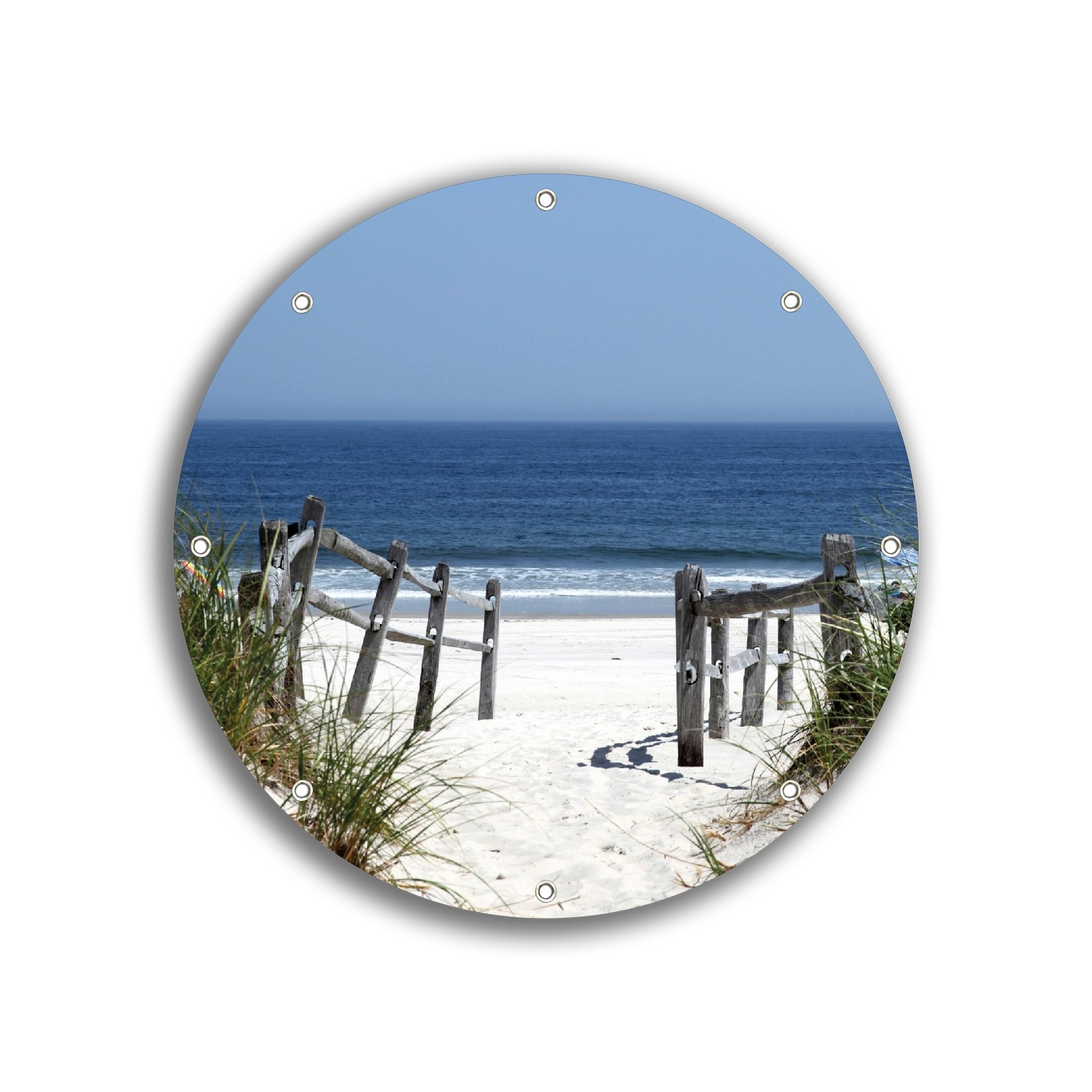 Wallario Gartenposter ca. 180 x 180cm, 2-teilig Blick auf Strand