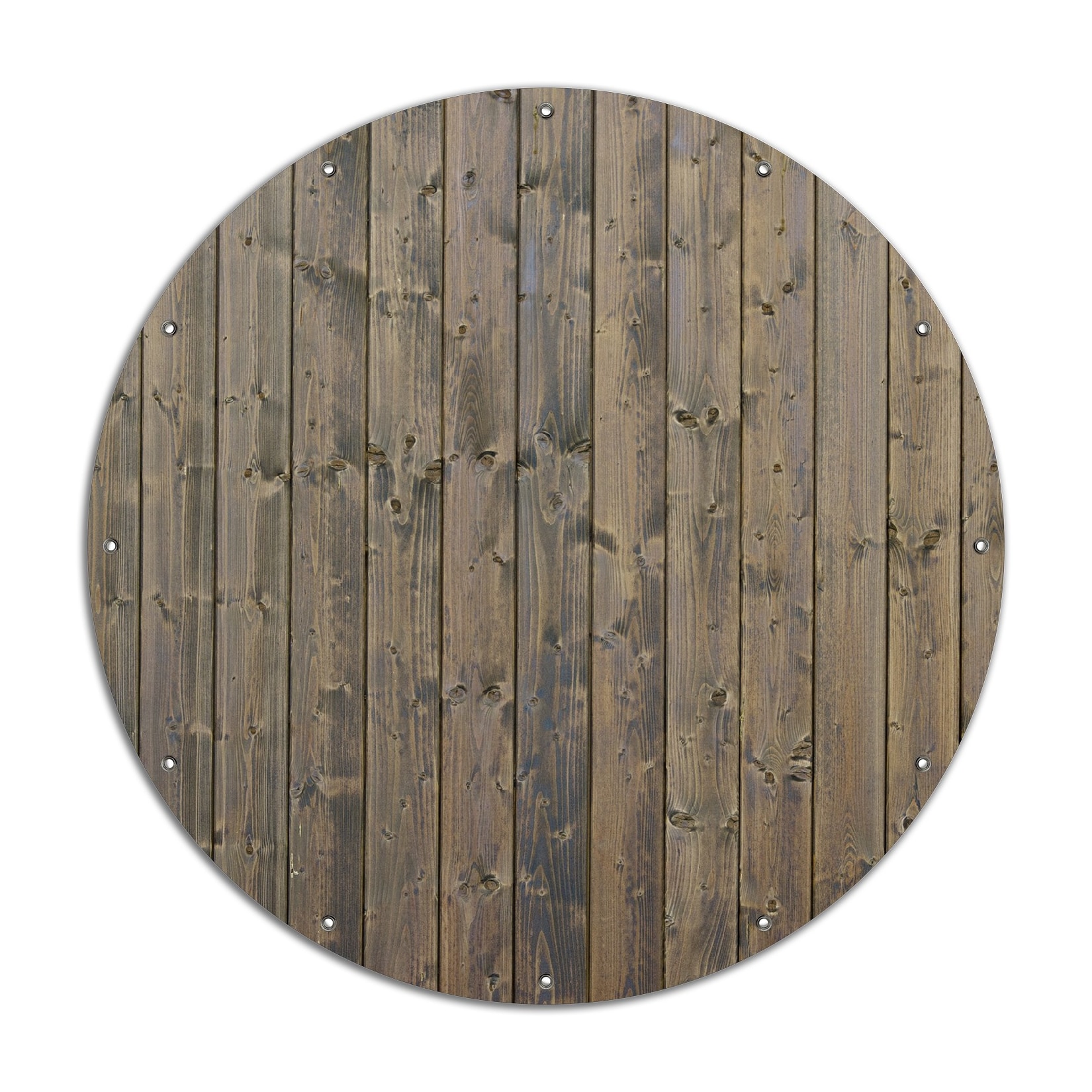 Wallario Gartenposter ca. 180 x 180cm, 2-teilig Holzpaneelen in grau braun - Holzmuster mit Maserung
