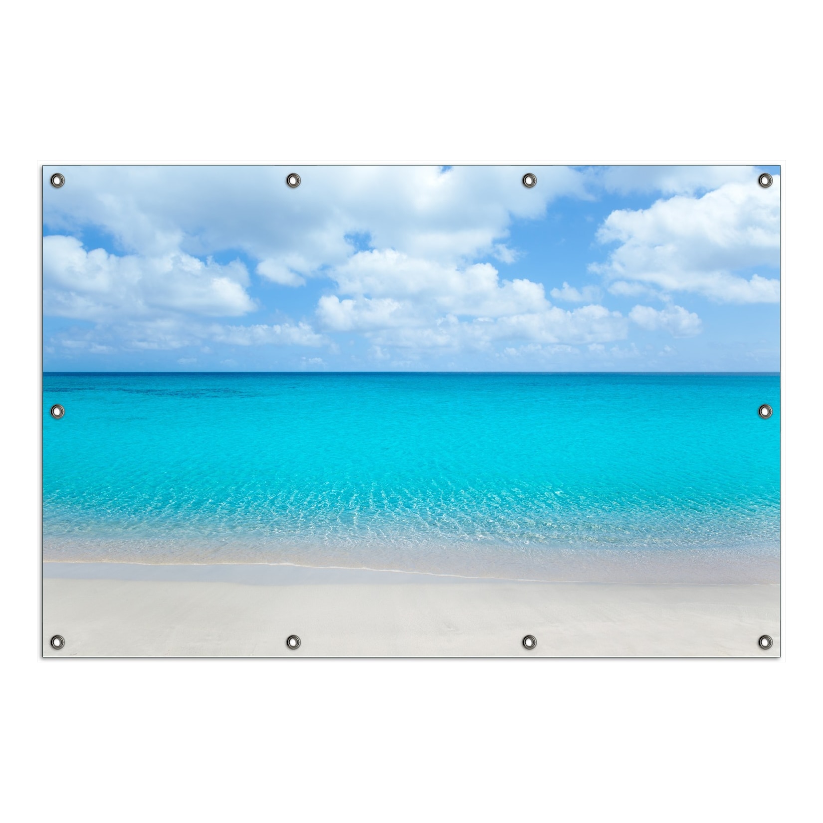 Wallario Gartenposter ca. 80 x 120 cm Sandstrand und blaues Meer
