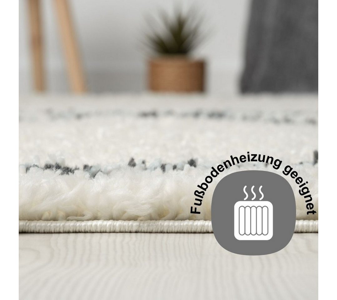 Myflair Möbel & Accessoires Hochflor-Läufer My Shaggy Raute, rechteckig, Höhe: 37 mm, Shaggy, Scandi Rauten Design, leicht glänzend, extra flauschig Bild 5