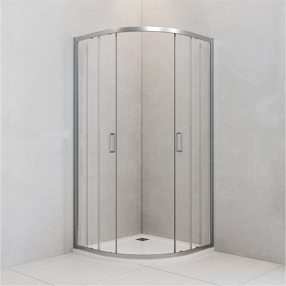 welltime Runddusche Summer Deluxe, BxT: 80x80 cm, Einscheibensicherheitsglas, Der Klassiker mit verbessertem Rahmen und neuem Rollensystem Bild 2