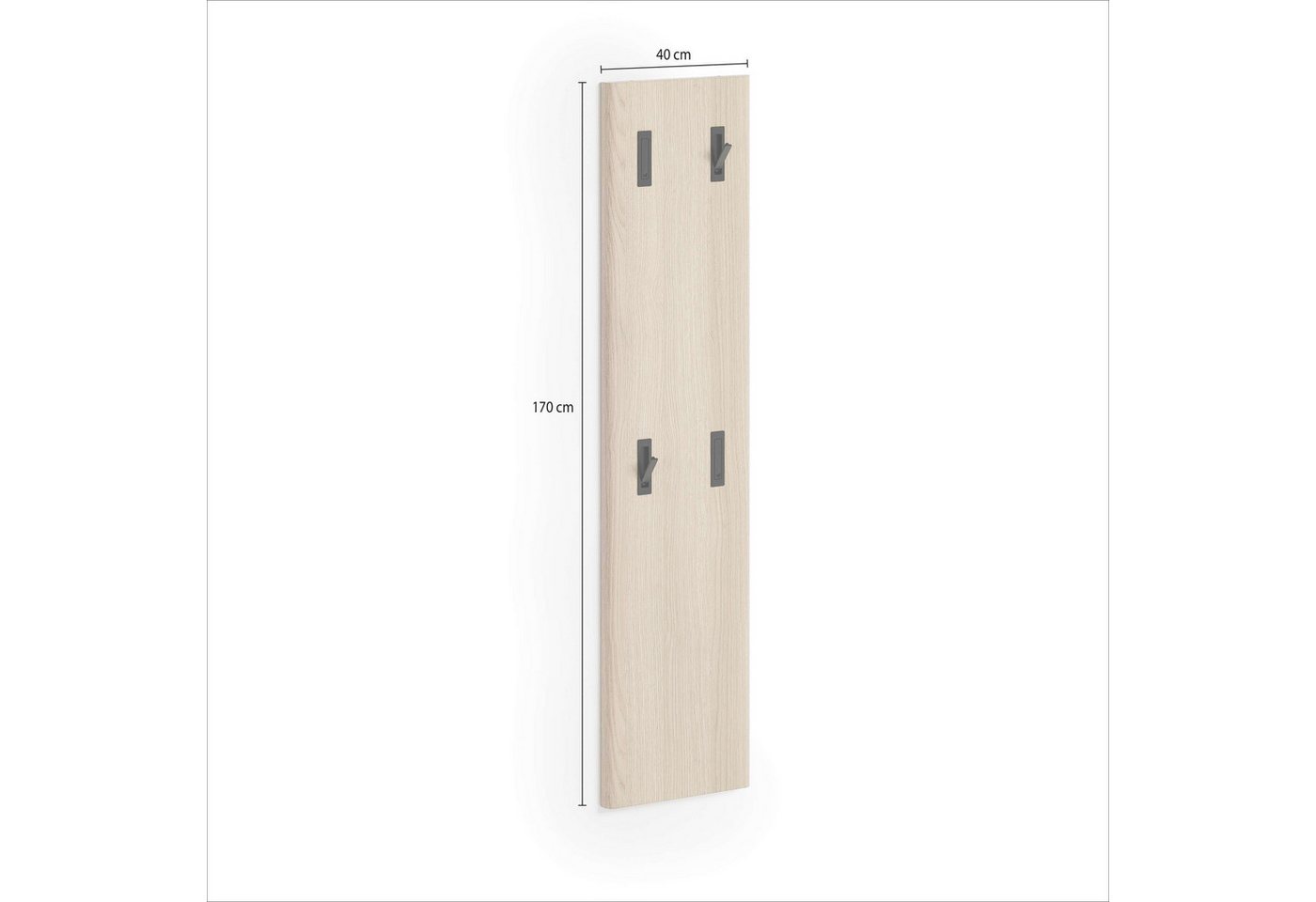 Home affaire Garderobenpaneel DILLON, Garderobenwand, Paneel, 4 Klapphaken, Made in Italy, (1 St), Breite 40 cm, Höhe 170 cm, mit abgerundeten Seiten, Made in Italy Bild 2