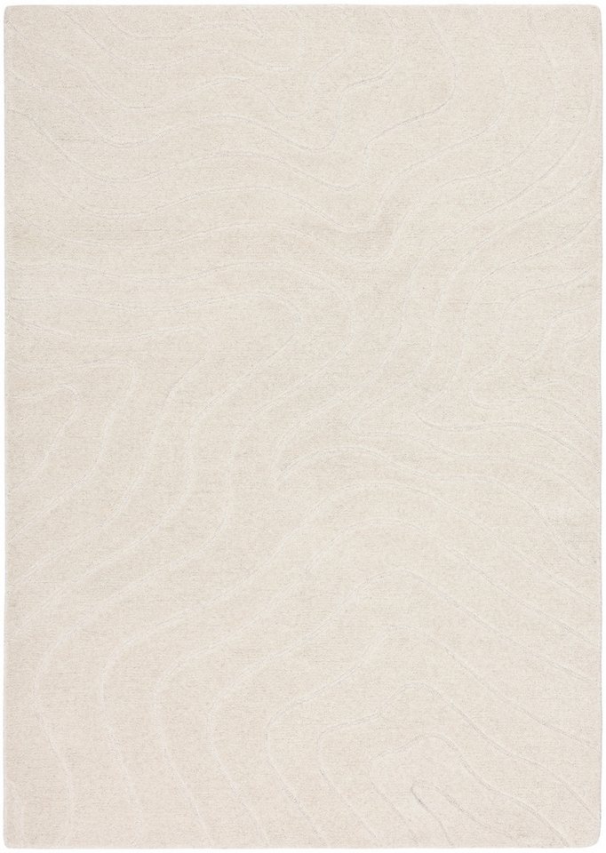LeGer Home by Lena Gercke Wollteppich Zarrah, mit Wellendesign, Linienmuster, rechteckig, Höhe: 14 mm, reine Wolle, modern, Scandi, Wohnzimmer, Schlafzimmer, Esszimmer Bild 5