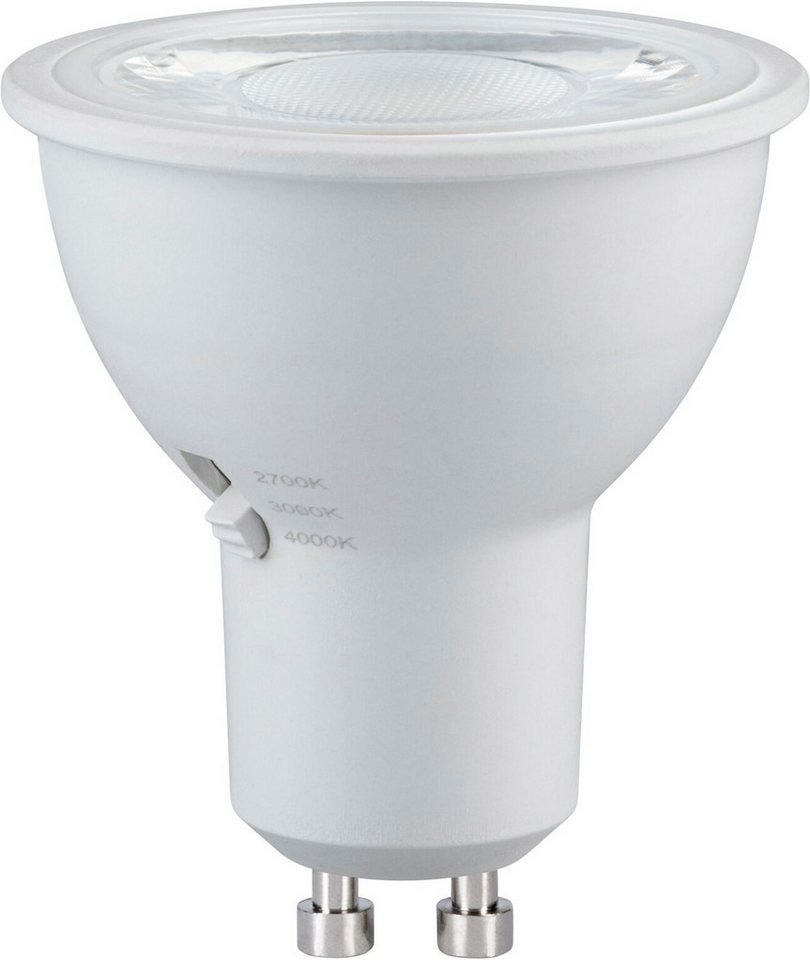 Paulmann LED-Leuchtmittel 650lm 3CCT DipSwitch 50° dim 6,9W 230V, GU10, 1 St., Farbwechsler, White Select