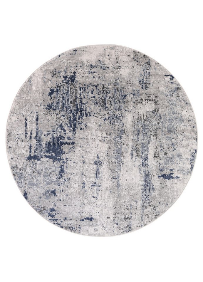 Tapiso Teppich SKY, rund, Höhe: 11 mm, Runder Glanzflor-Teppich, Lichteffekt je nach Blickwinkel, 12 mm Bild 2