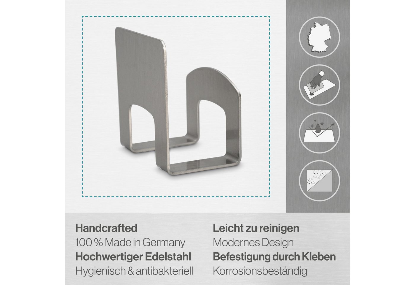 Feuerfest 123 GmbH Spültuchhalter Schwammhalter Variante 2 aus Edelstahl, Wandhalter für Spültucher - Spüllappenhalter Geschirrtuchhalter Bild 3