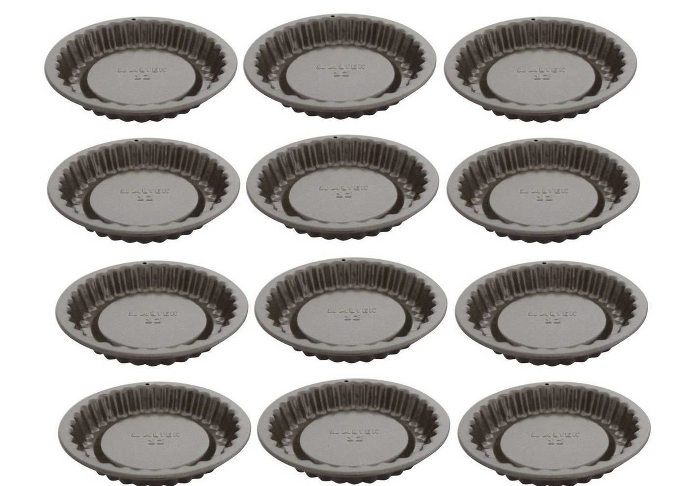 Schneider GmbH Obstkuchenform 12 x für kleine Obsttorten Wellenrand Stahlblech Antihaft Bild 2