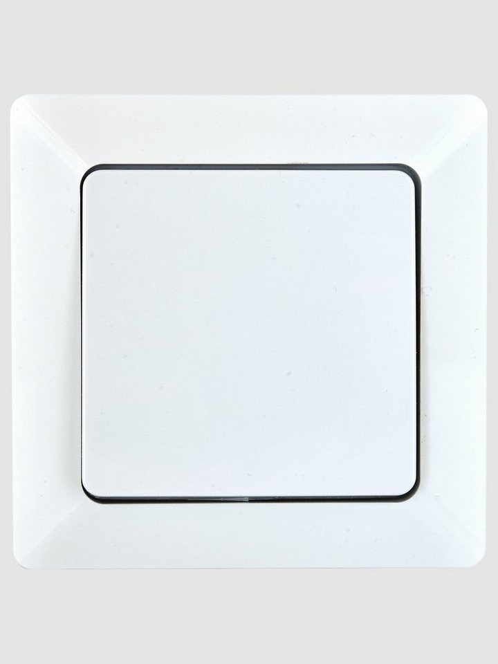 HEITECH Lichtschalter Unterputztaster in Weiß Taster 250 V AC, 10 A, IP20 inkl. Rahmen (3-St)
