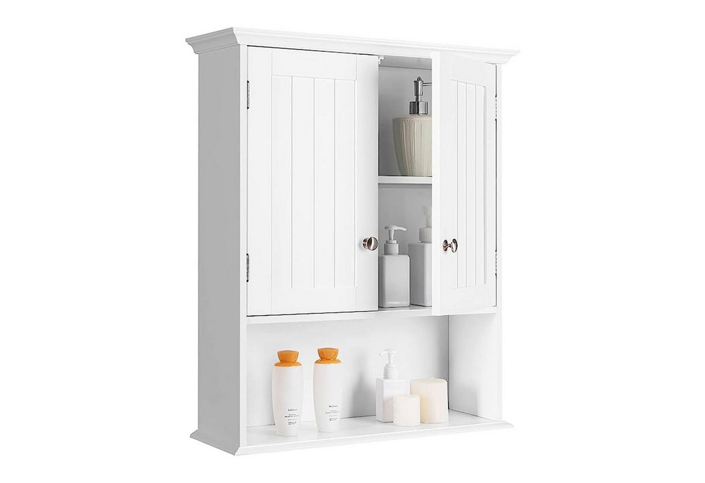 KOMFOTTEU Hängeschrank Badschrank Holz mit verstellbarem Regal,60×19×71cm Bild 4