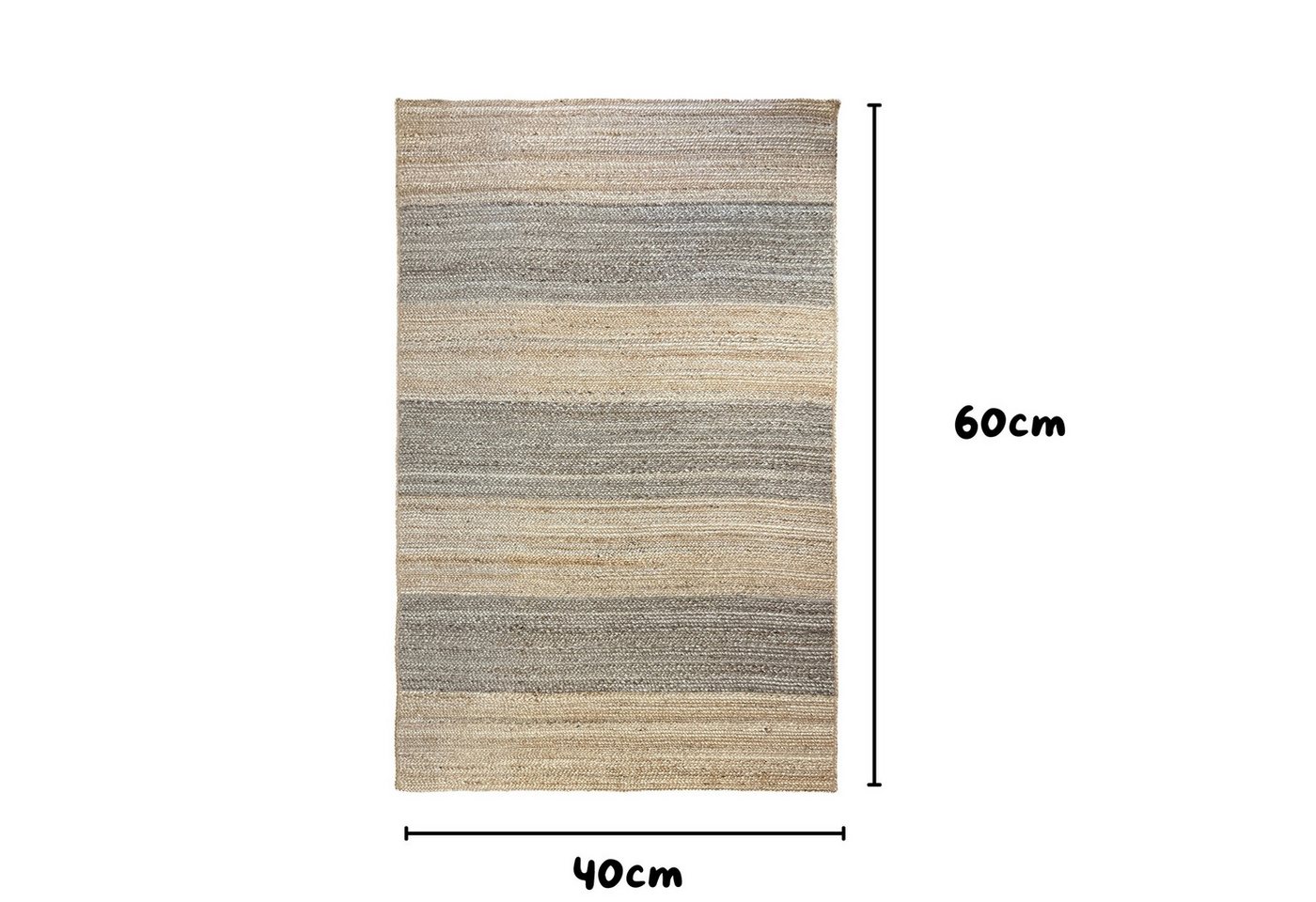 Wohnando Teppich MY-RUG Teppich Earth Weave, aus 100% Jute 60x40 cm, rechteckig, Höhe: 10 mm, handgewebt, Natürliches Material, Boho-Stil, wendbar Bild 5