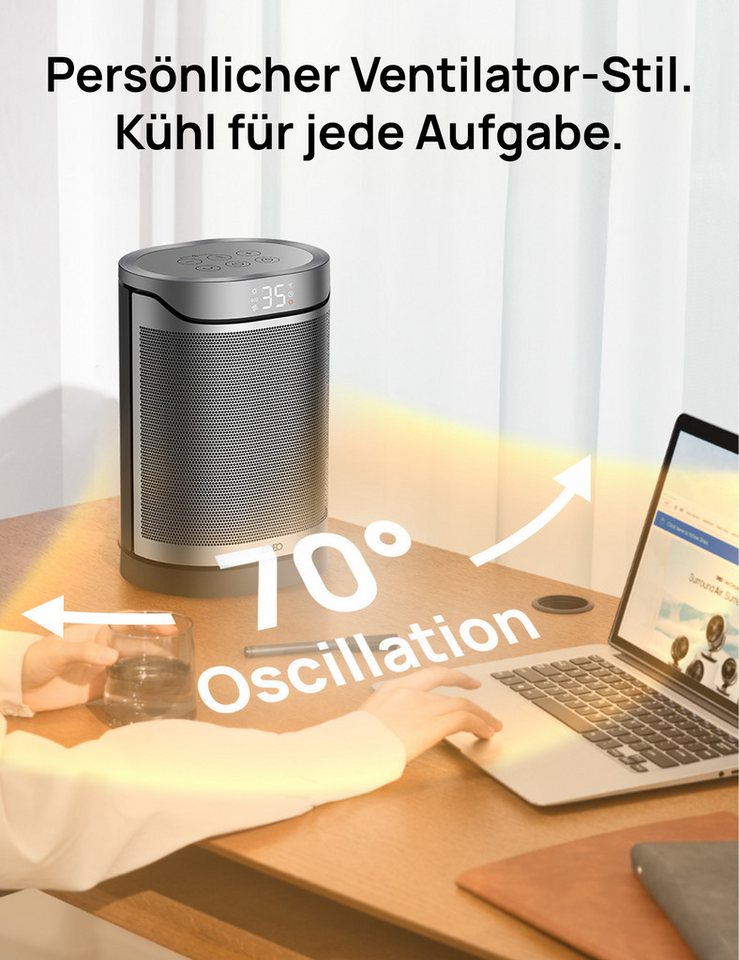 Dreo Heizgerät 1500 W,freistehend,Überhitzungs-und Kippschutz, Energieeinsparung 40 %
