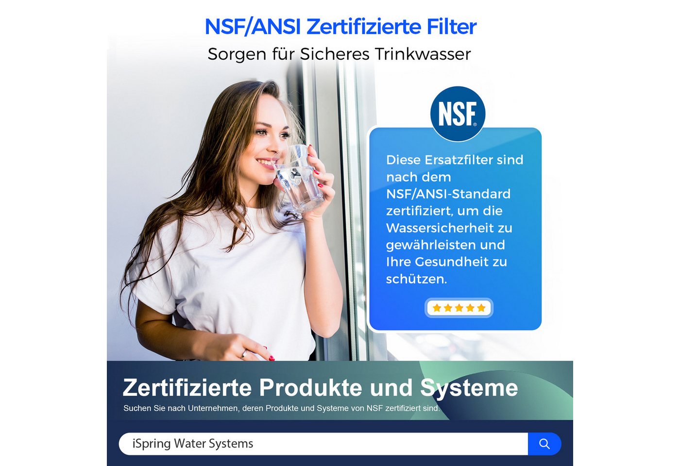 iSpring Ersatzfilter FA15 Alkalisierende Mineralpatrone für RO-Anlagen, 25 cm, mit Calcit & Mineralkugeln Bild 3