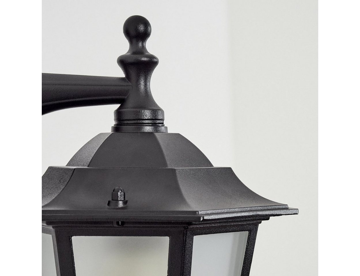 hofstein Außen-Wandleuchte Wandlampe abwärts in antikem Look aus Metall/Glas in Schwarz/Milchglas, ohne Leuchtmittel, Wandleuchte im klassischen Landhaus-Stil, E27, ohne Leuchtmittel, IP44 Bild 2
