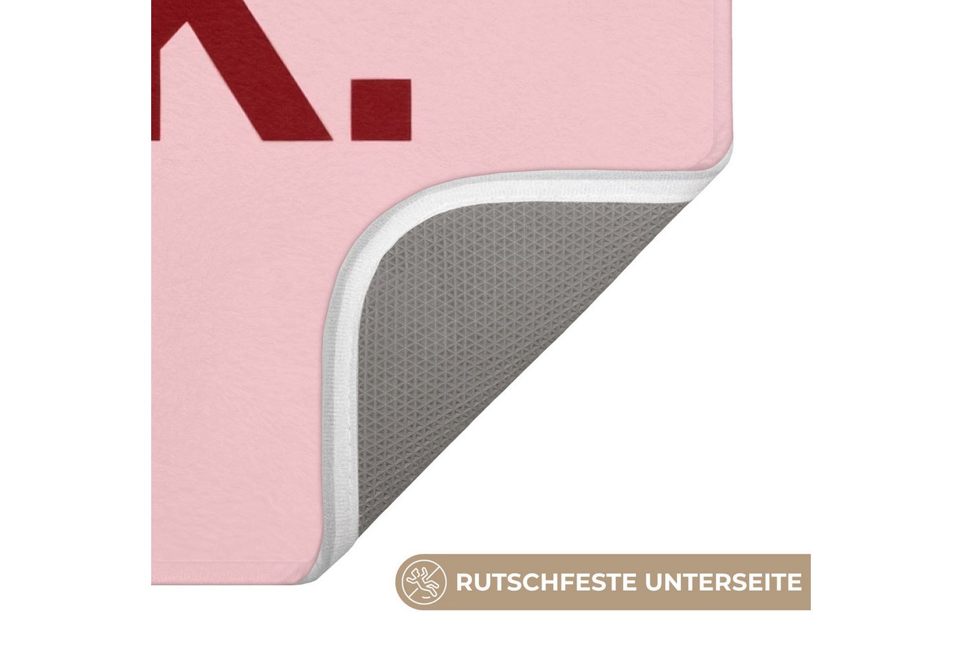 OnlyWow Badematte Statement - Kraftvoll - Rosa, Höhe 10 mm, Polyester, Rechteckig, Badezimmerteppich, Badteppich, Rutschfest, Badvorleger, Waschbar Bild 3