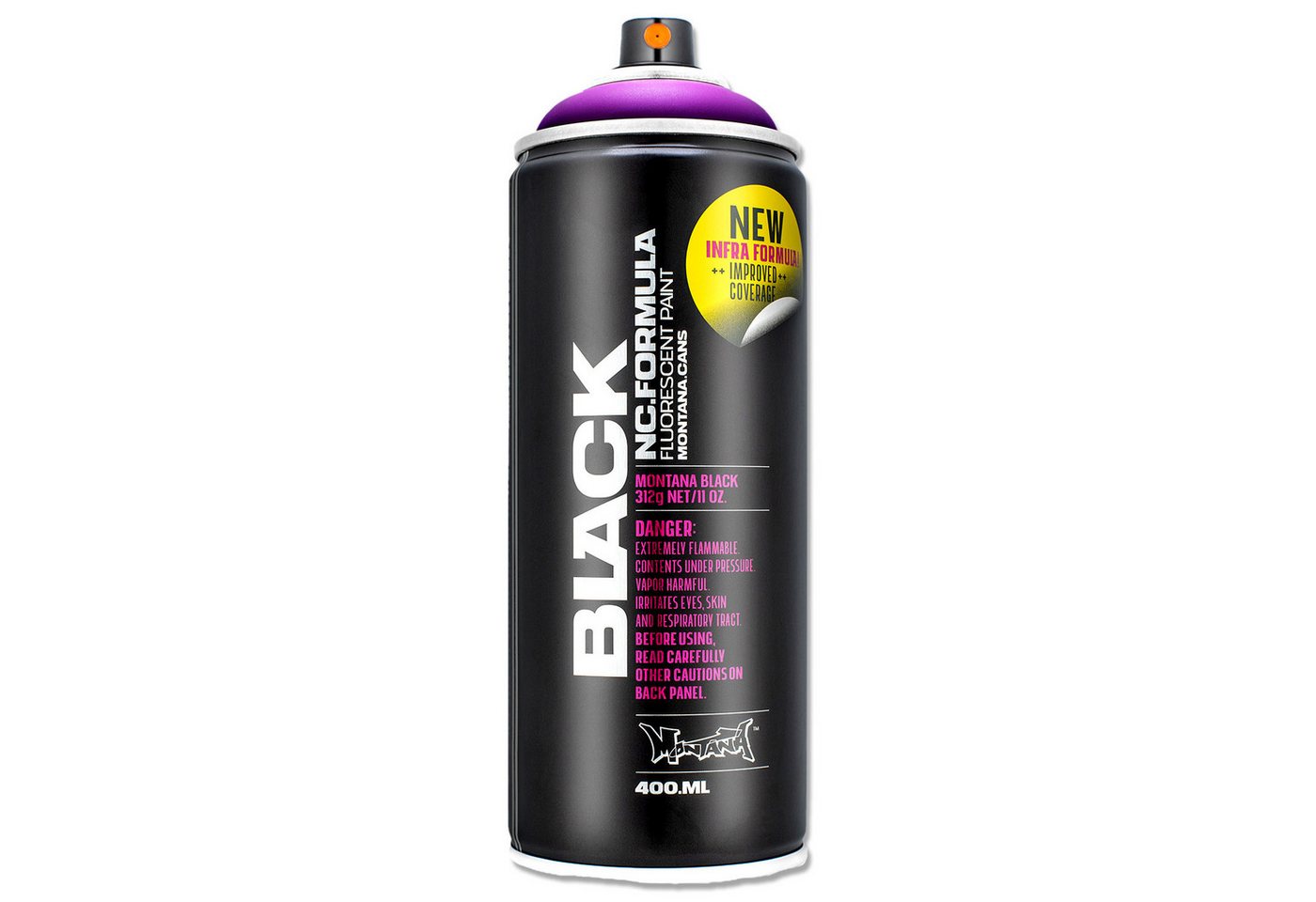 Montana Cans Sprühlack Neon Sprühlack 400ml, Fluo UV Farbauswahl, Montana BLACK INFRA