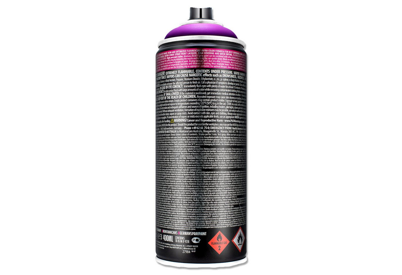 Montana Cans Sprühlack Neon Sprühlack 400ml, Fluo UV Farbauswahl, Montana BLACK INFRA Bild 3
