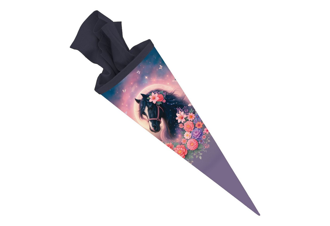 itenga Schultüte ITENGA Schultüte 70cm rund Motiv Pferd BELLA Zuckertüte Filzverschluss