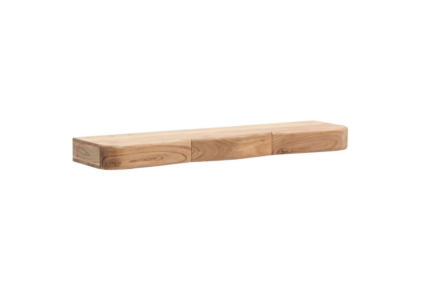 furnicato Wandregal Echtholz 100x20x8 cm Honigbraun, Verdeckter Stauraum mit Schubladen als Wandboard für dein Wohnzimmer Bild 3