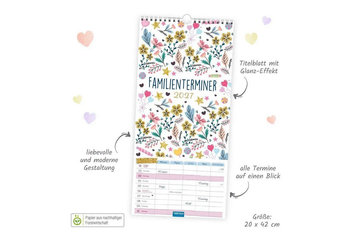 Trötsch Verlag Wandkalender TRÖTSCH - Familienkalender Familienterminer 2027 Bild 4