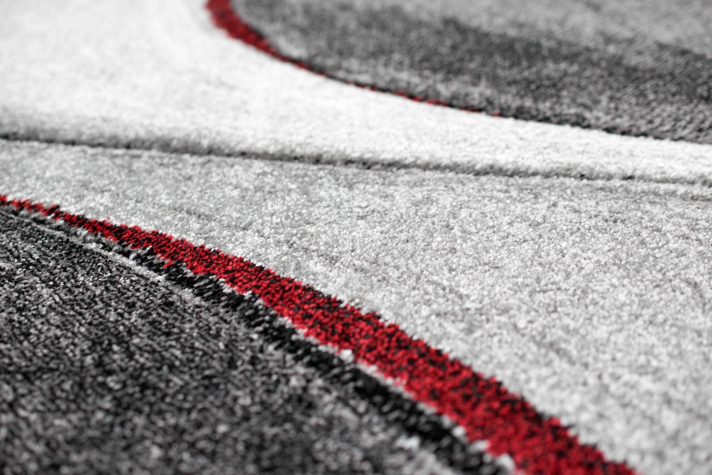 TeppichHome24 Teppich Teppich Designer Teppich in grau rot, rechteckig Bild 4