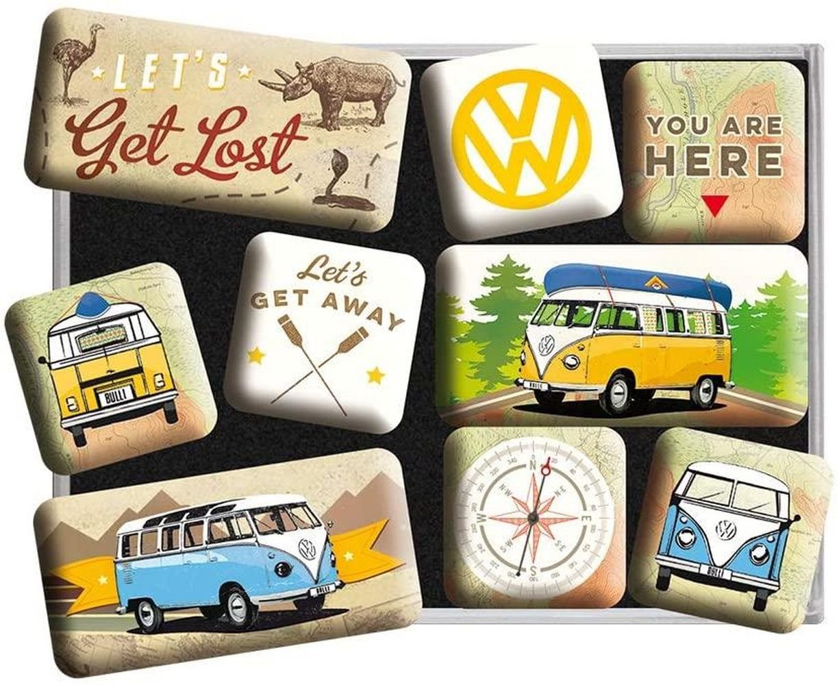 Nostalgic-Art Magnet 9tlg. Magnetset - Volkswagen - VW Bulli - Let's Get Lost Bild 2
