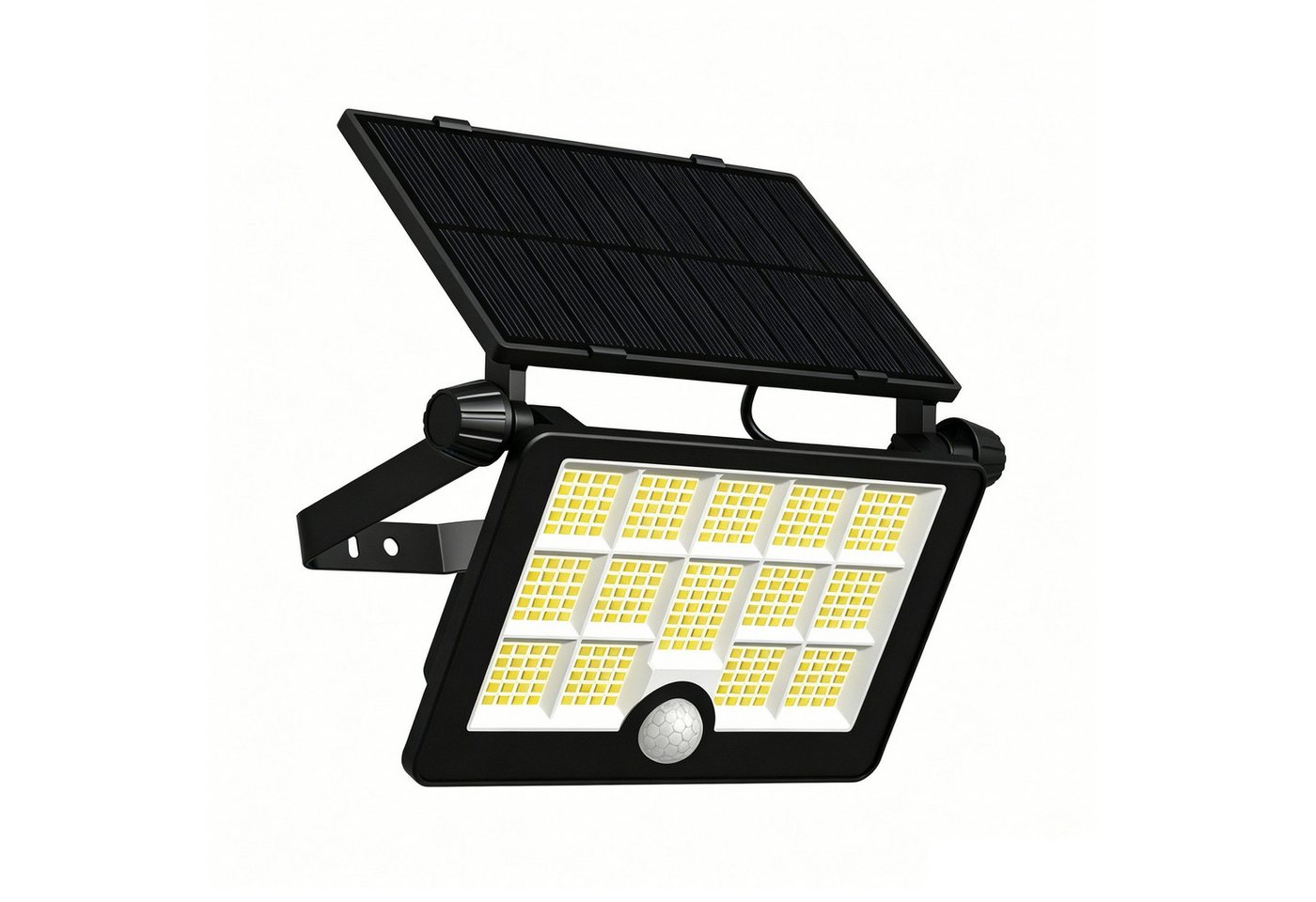 Fyrove LED Solarleuchte Außen-Wandleuchte LED Solarlampe Solar Strahler mit Bewegungsmelder, LED fest integriert, 232 LEDs Drehbar Solarleuchte, IP65 Wasserdicht Solar Garten Fluter Bild 4
