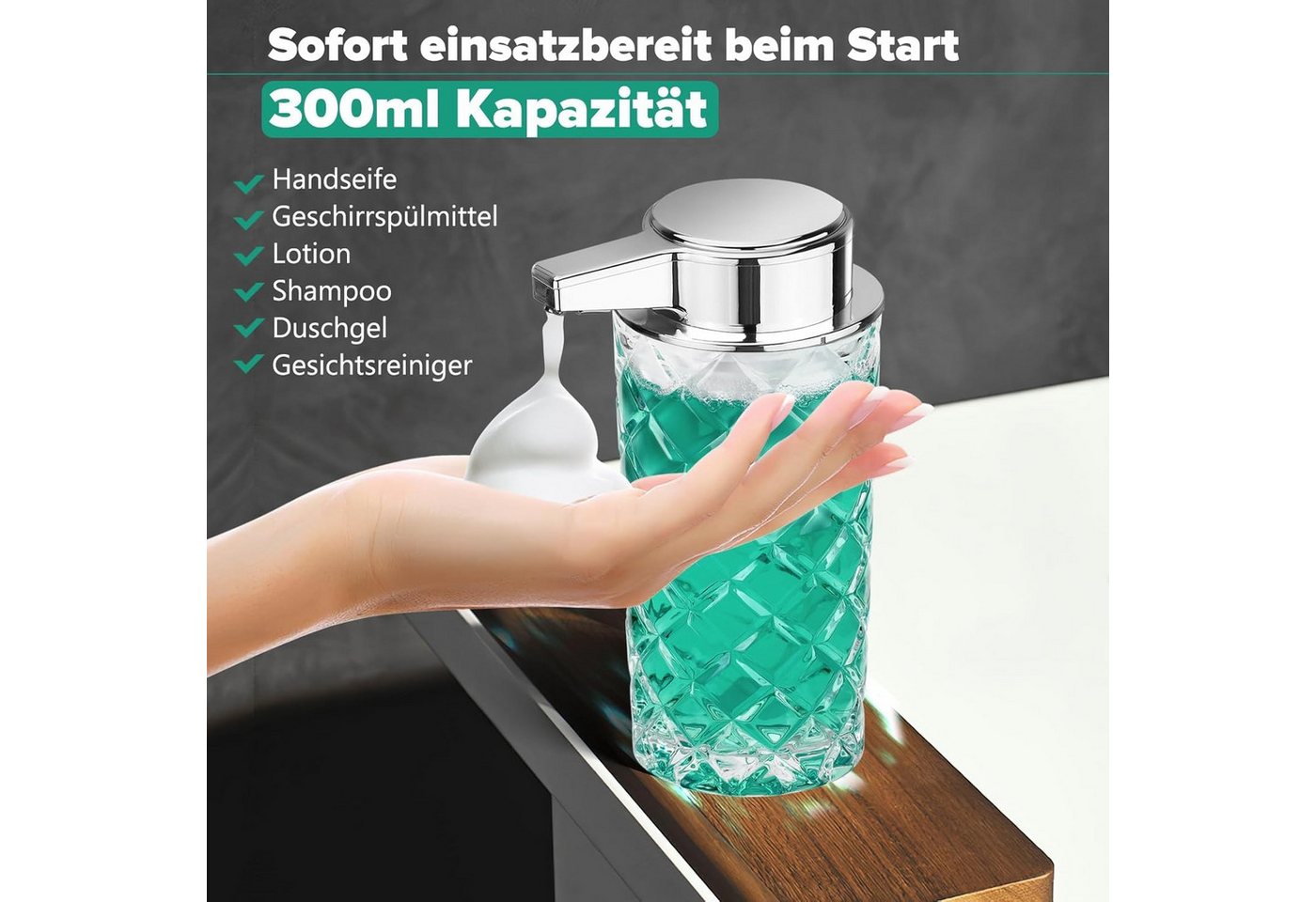 FELIXLEO Seifenspender Seifenspender Automatisch Schaum Elektrischer Sensor 300ml, (1-tlg) Bild 5