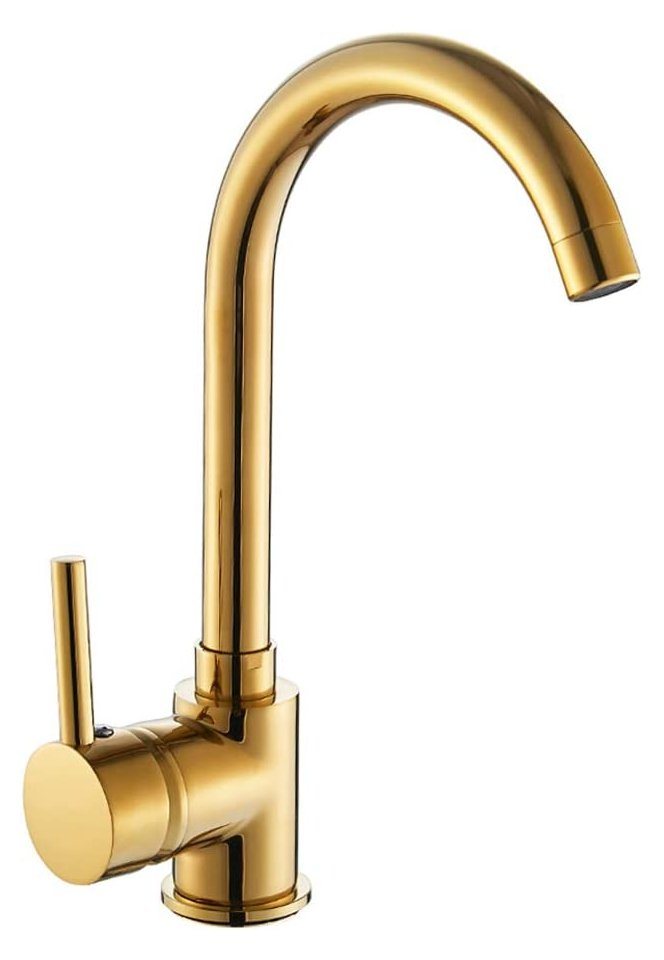 manestein Granitspüle Weiß Spülbecken, Granit Küchenspüle mit Gold Armatur und Siphon, Rechteckig, (Komplett-Set, inklusive Ablaufgarnitur mit Excenterbetatigung, inklusive Armatur), Ablaufgarnitur mit Excenterbetätigung Bild 2