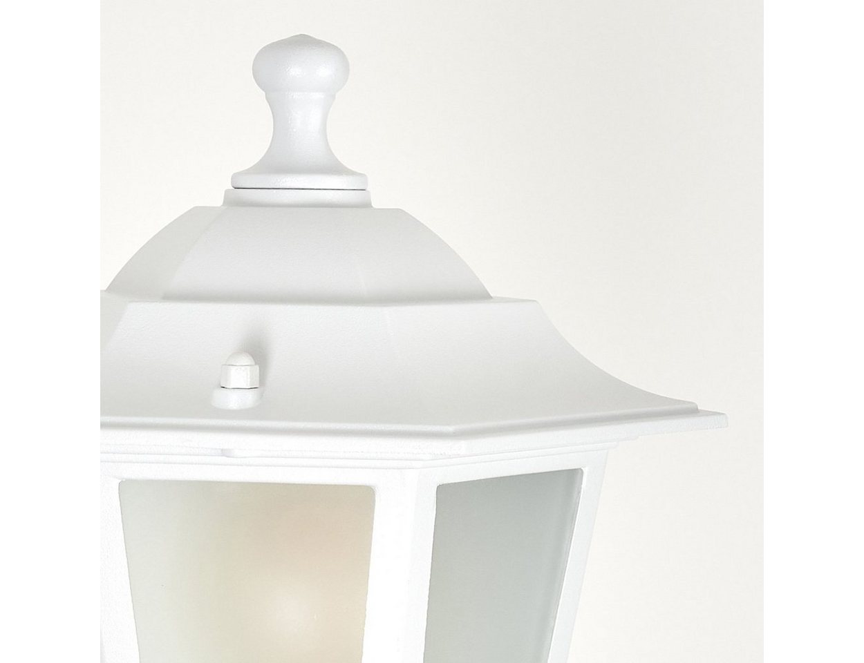hofstein Außen-Stehlampe Wegeleuchte aus Metall/Milchglas in Weiß, ohne Leuchtmittel, Kandelaber, Gartenbeleuchtung IP44, 3xE27, ohne Leuchtmittel