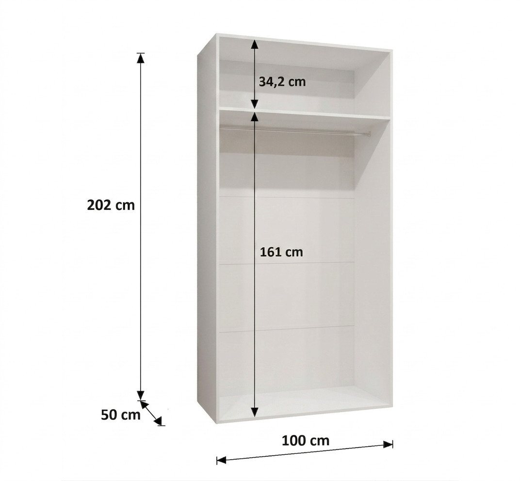 ABIKS MÖBEL Drehtürenschrank MARBELLA 3 Schlafzimmerschrank mit Kleiderstange und Regalen Bild 3