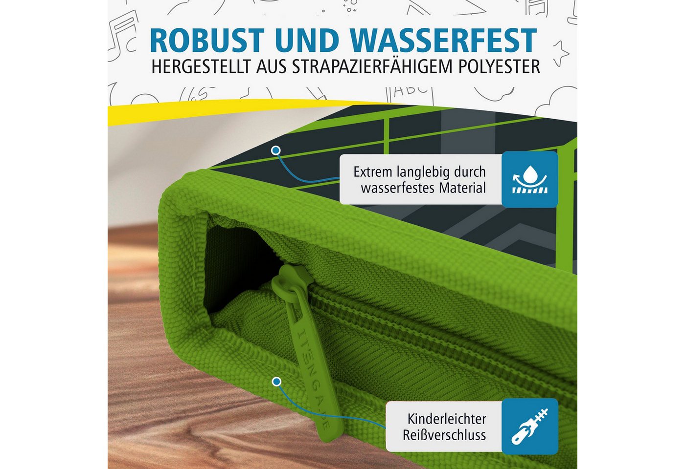 itenga Federmäppchen itenga Schüler-Etui Mäppchen geometrisches Muster 28 teilig (gefüllt) Bild 2