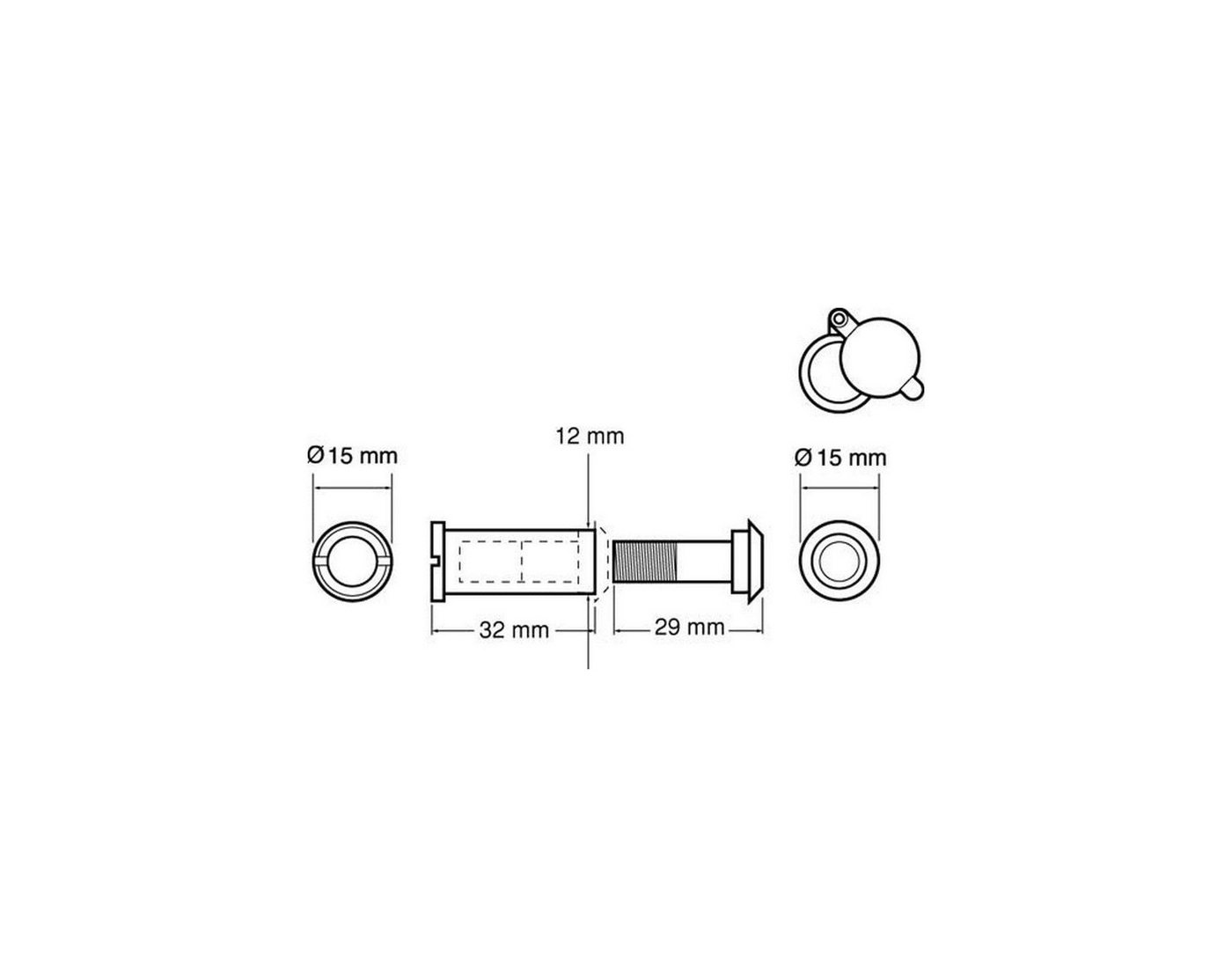 Yale Türspion Türspion Spion 35-57mm 120° Blickwinkel, Blickwinkel 120 °, Türstärke 37-35 mm (1-St) Türsicherung Sicherheit Verchromt Bild 2