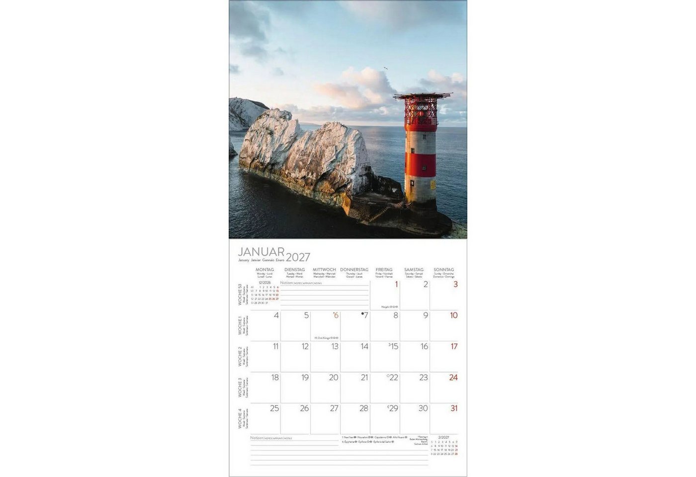 Korsch Verlag Wandkalender Leuchttürme 2027 Bild 3