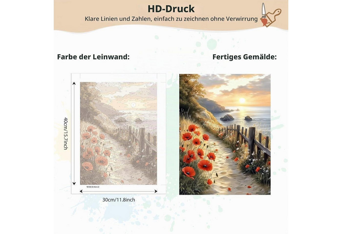 LuxusKollektion Malen nach Zahlen Malen nach Zahlen Erwachs. m. Rahmen Meerblick 30x40 Bild 5