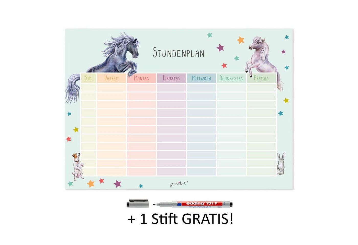 younikat Schülerkalender Stundenpläne in pastell Motiven, Magnetisch Bild 4