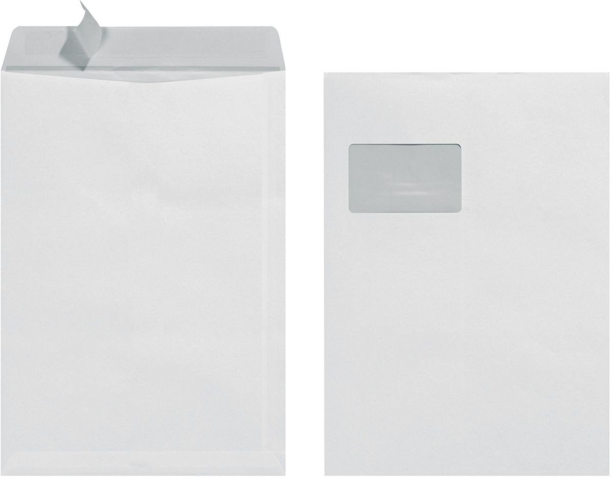 Herlitz Versandtasche Versandtaschen C4 Haftklebung mit Fenster VE=10 Stück weiß 90g/qm