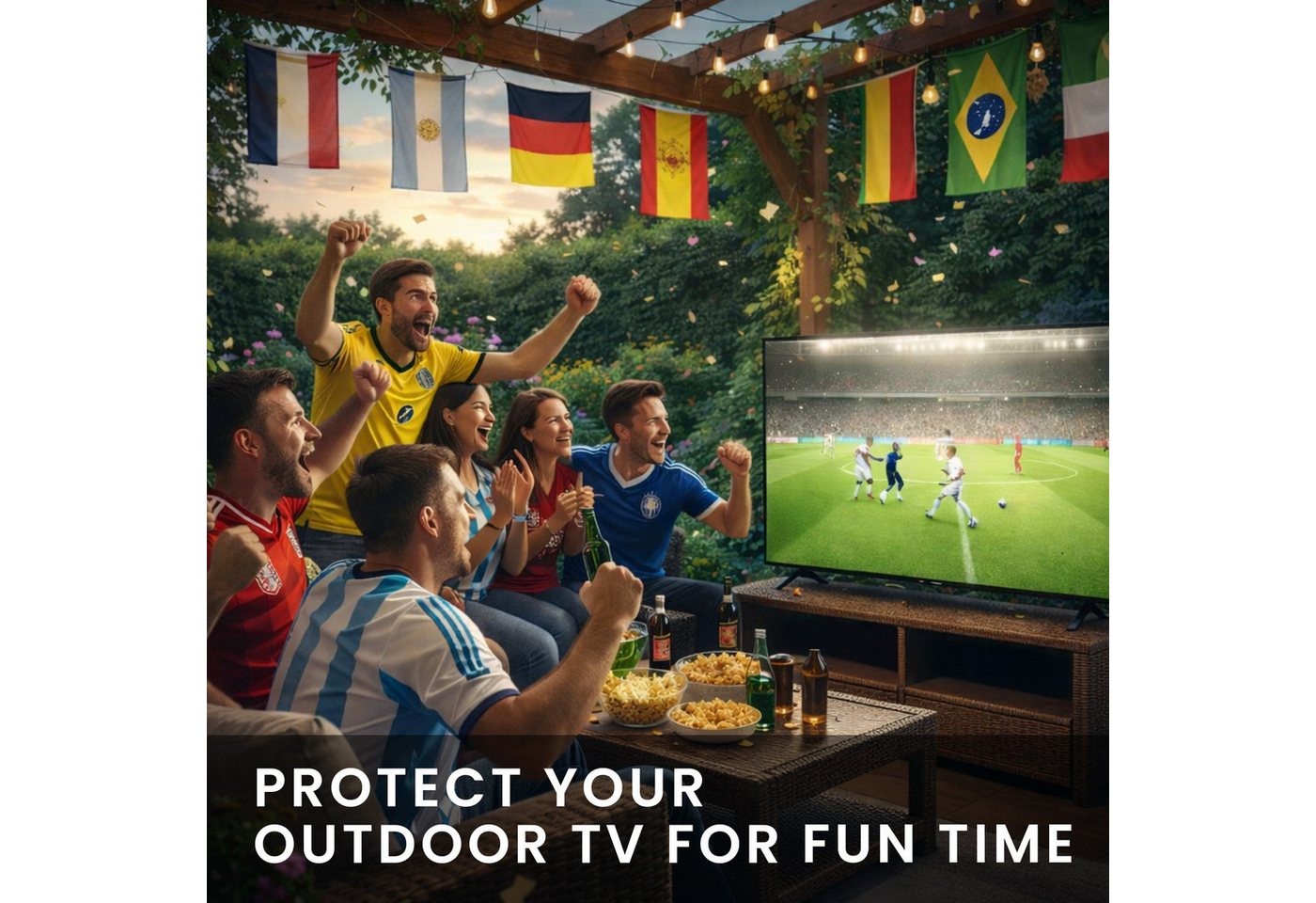 kwmobile Abdeckhaube 43" TV Abdeckung Outdoor, Fernsehabdeckung Fernseher Hülle Bildschirmschutz Schutzhülle Bild 2