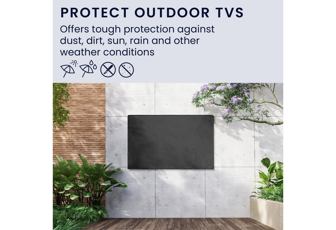 kwmobile Abdeckhaube 43" TV Abdeckung Outdoor, Fernsehabdeckung Fernseher Hülle Bildschirmschutz Schutzhülle Bild 4